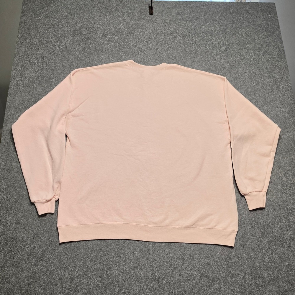 Hanes EcoSmart Sweatshirt Womens 2XL Peach Pink Fleece Pullover Crewneck P190